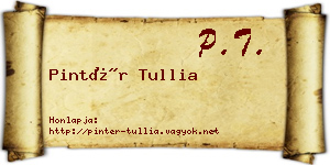 Pintér Tullia névjegykártya